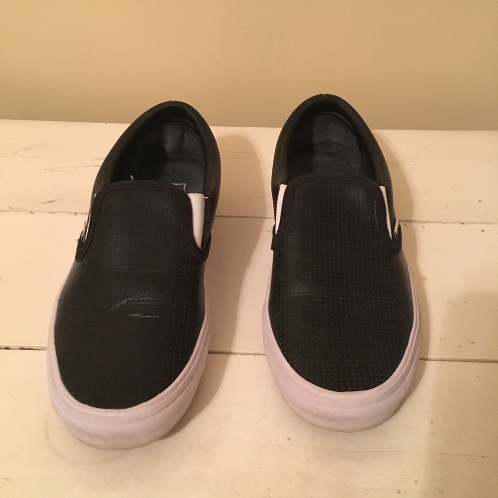 Vans Perf Leather Slip-On in Black
